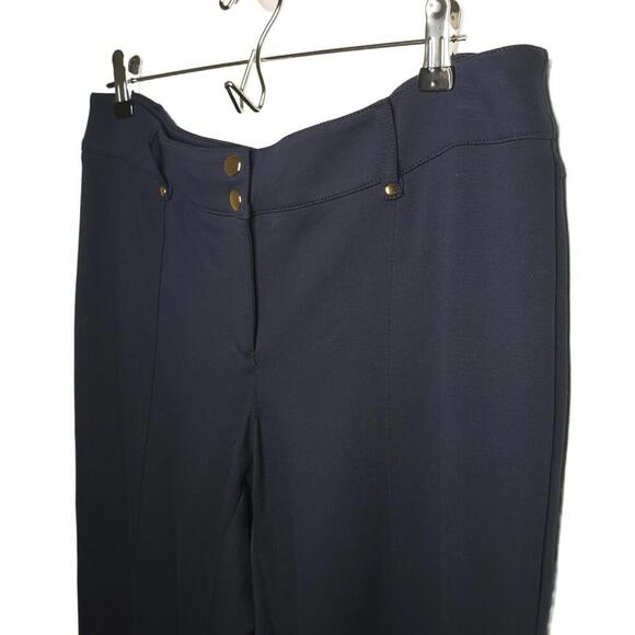 Cache Women's 10 Navy Flare Leg Stretch Chino Trouser(1784) - Picture 6 of 7